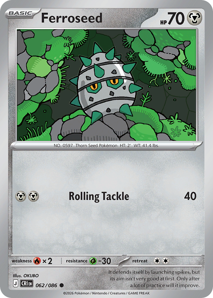 Ferroseed 62 Chaos Rising Pokémon card