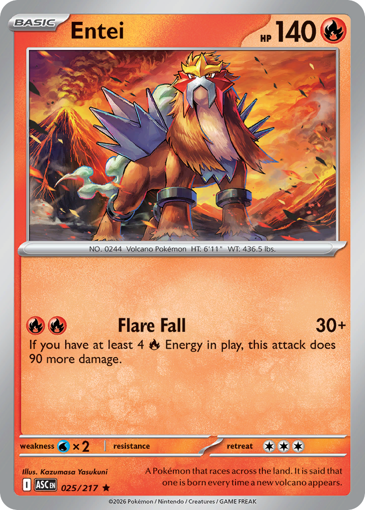 Entei 25 Ascended Heroes Pokémon card