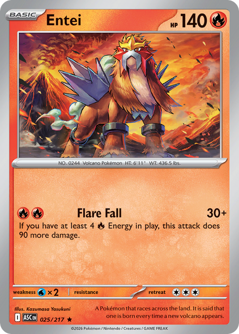 Entei 25 Ascended Heroes Pokémon card