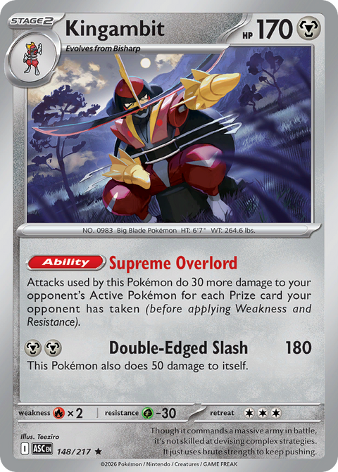 Kingambit 148 Ascended Heroes Pokémon card