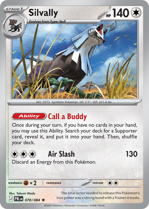 Silvally 70 Pitch Black Pokémon card