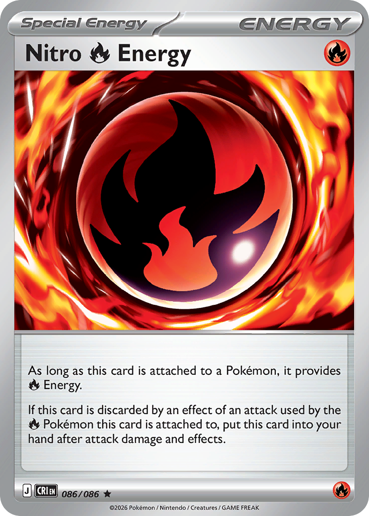Nitro Fire Energy 86 Chaos Rising Pokémon card
