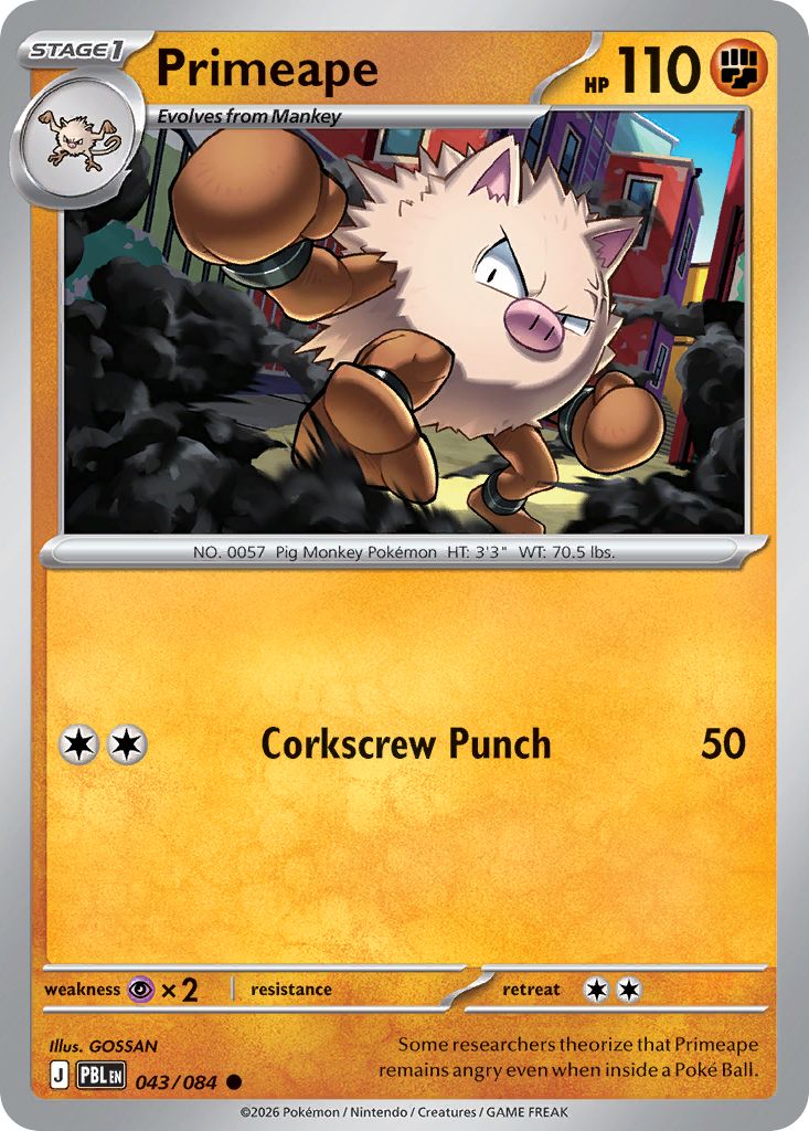 Primeape 43 Pitch Black Pokémon card