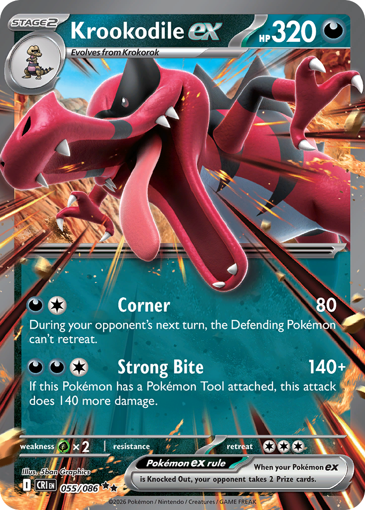 Krookodile ex 55 Chaos Rising Pokémon card