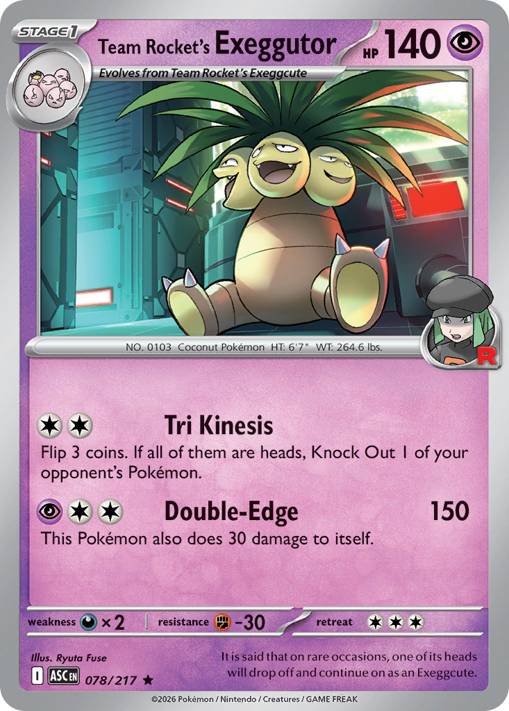 Team Rocket's Exeggutor 78 Ascended Heroes Pokémon card
