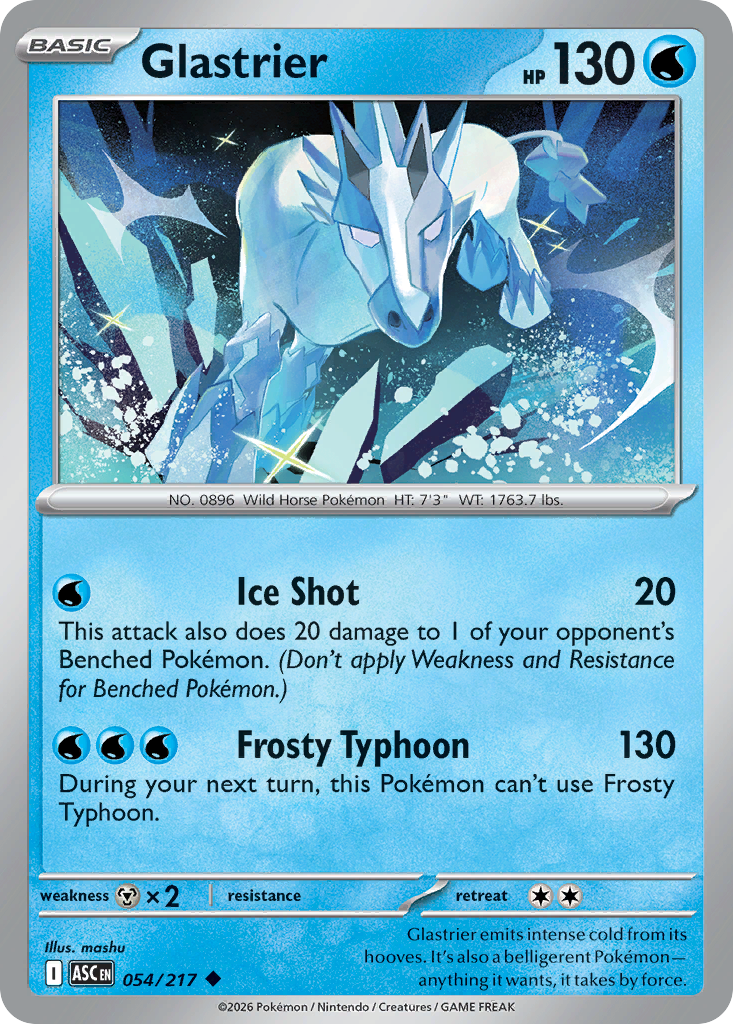 Glastrier 54 Ascended Heroes Pokémon card