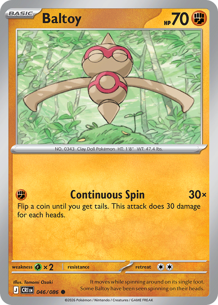 Baltoy 46 Chaos Rising Pokémon card