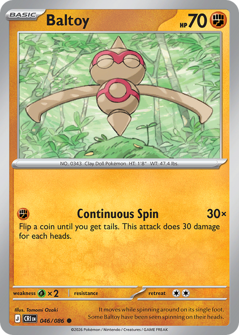 Baltoy 46 Chaos Rising Pokémon card