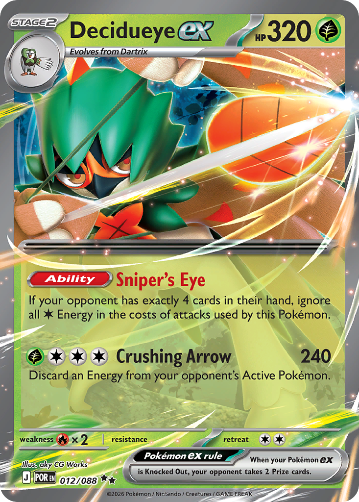 Decidueye ex 12 Perfect Order Pokémon card