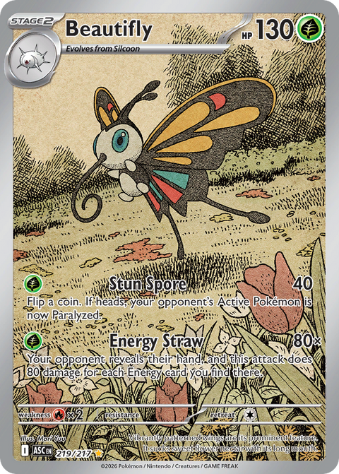 Beautifly 219 Ascended Heroes Pokémon card