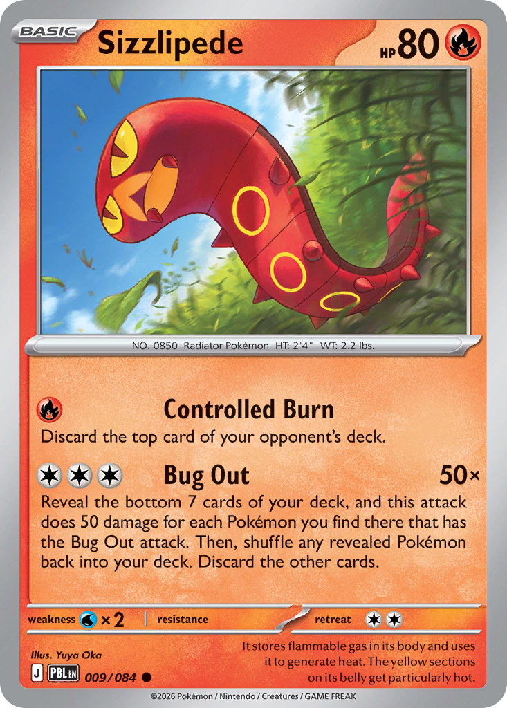 Sizzlipede 9 Pitch Black Pokémon card