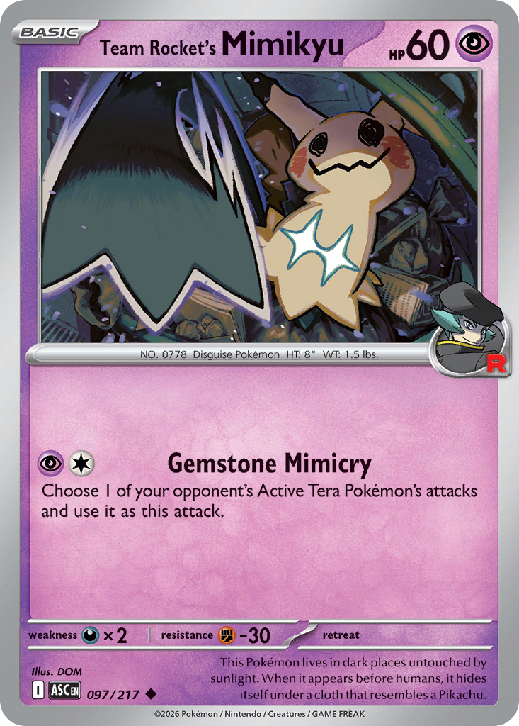 Team Rocket's Mimikyu 97 Ascended Heroes Pokémon card