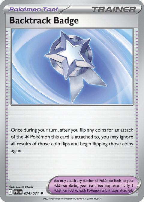 Backtrack Badge 74 Pitch Black Pokémon card