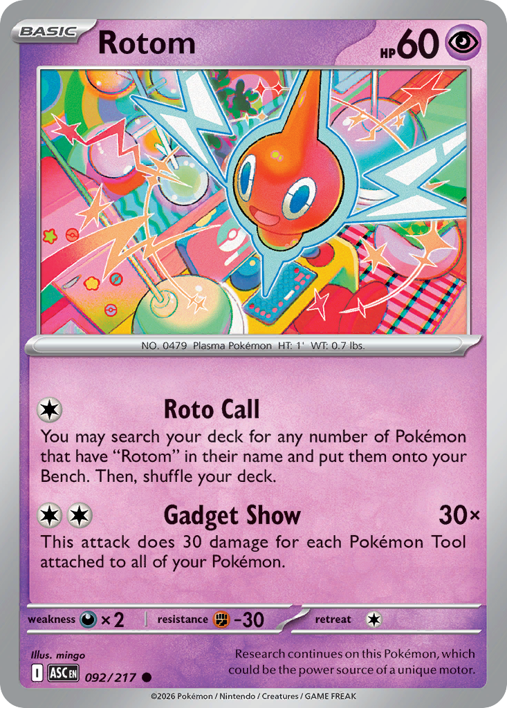 Rotom 92 Ascended Heroes Pokémon card