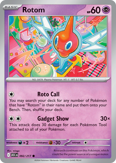Rotom 92 Ascended Heroes Pokémon card