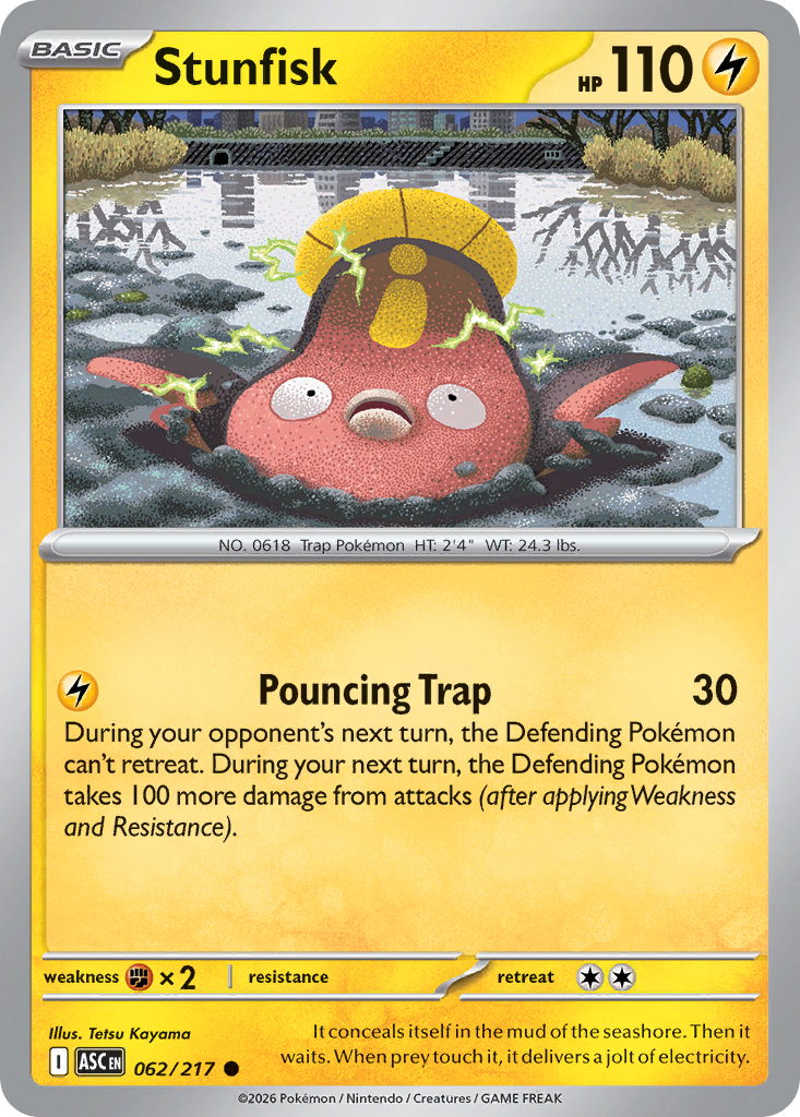 Stunfisk 62 Ascended Heroes Pokémon card