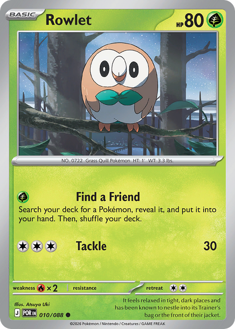 Rowlet 10 Perfect Order Pokémon card