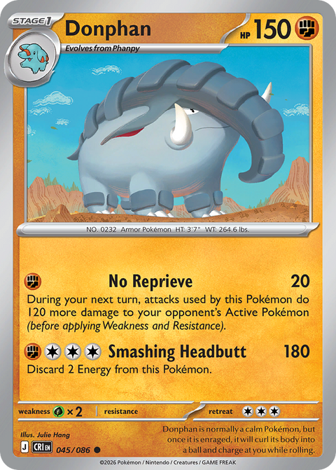 Donphan 45 Chaos Rising Pokémon card
