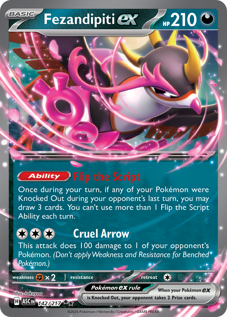 Fezandipiti ex 142 Ascended Heroes Pokémon card