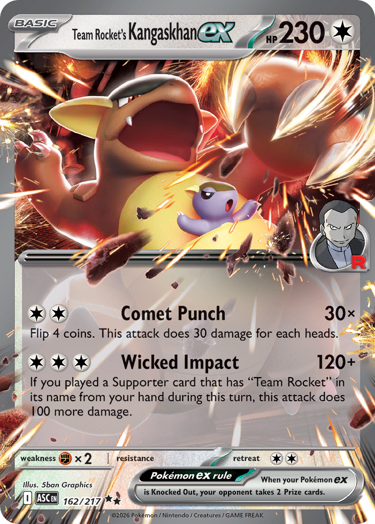 Team Rocket's Kangaskhan ex 162 Ascended Heroes Pokémon card