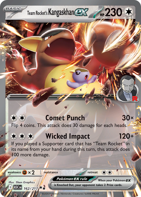 Team Rocket's Kangaskhan ex 162 Ascended Heroes Pokémon card