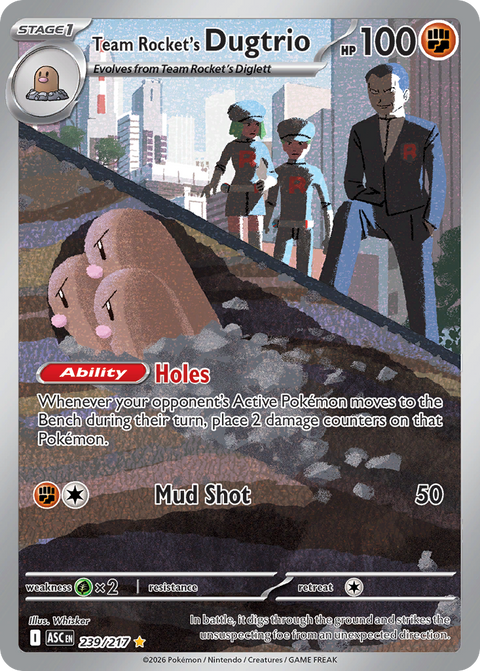 Team Rocket's Dugtrio 239 Ascended Heroes Pokémon card