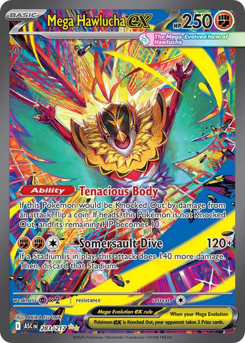 Mega Hawlucha ex 283 Ascended Heroes Pokémon card