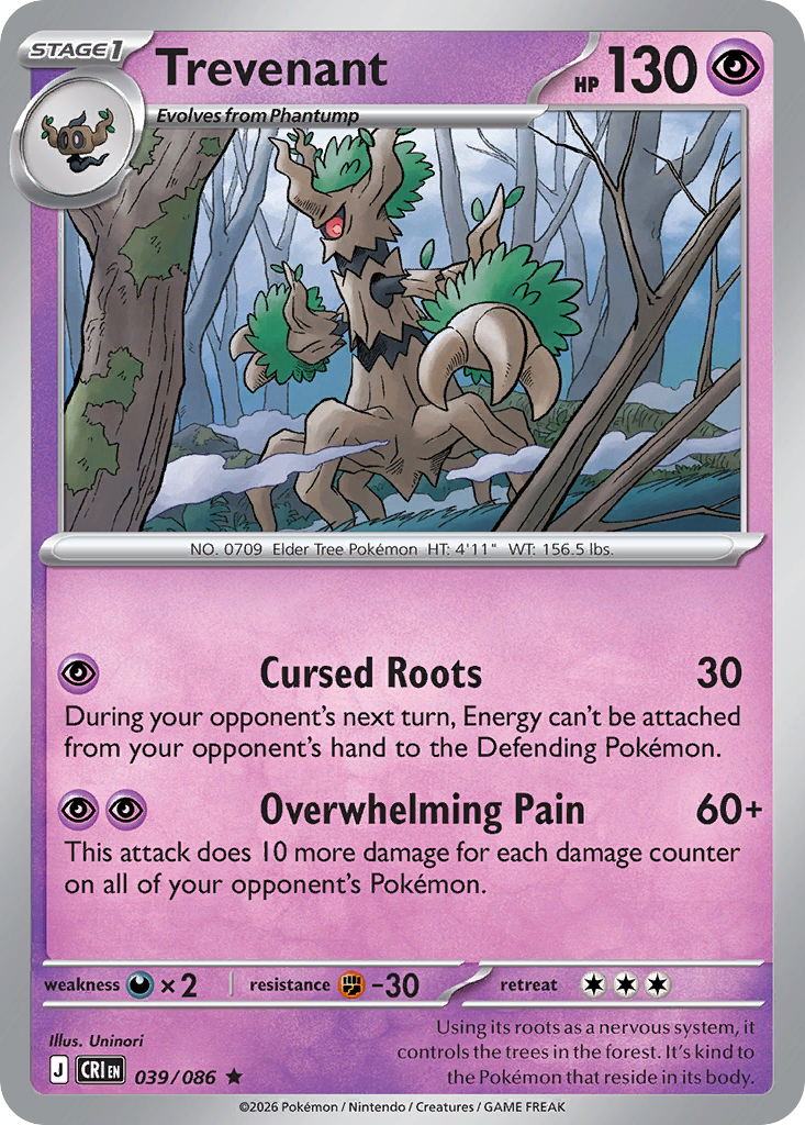Trevenant 39 Chaos Rising Pokémon card