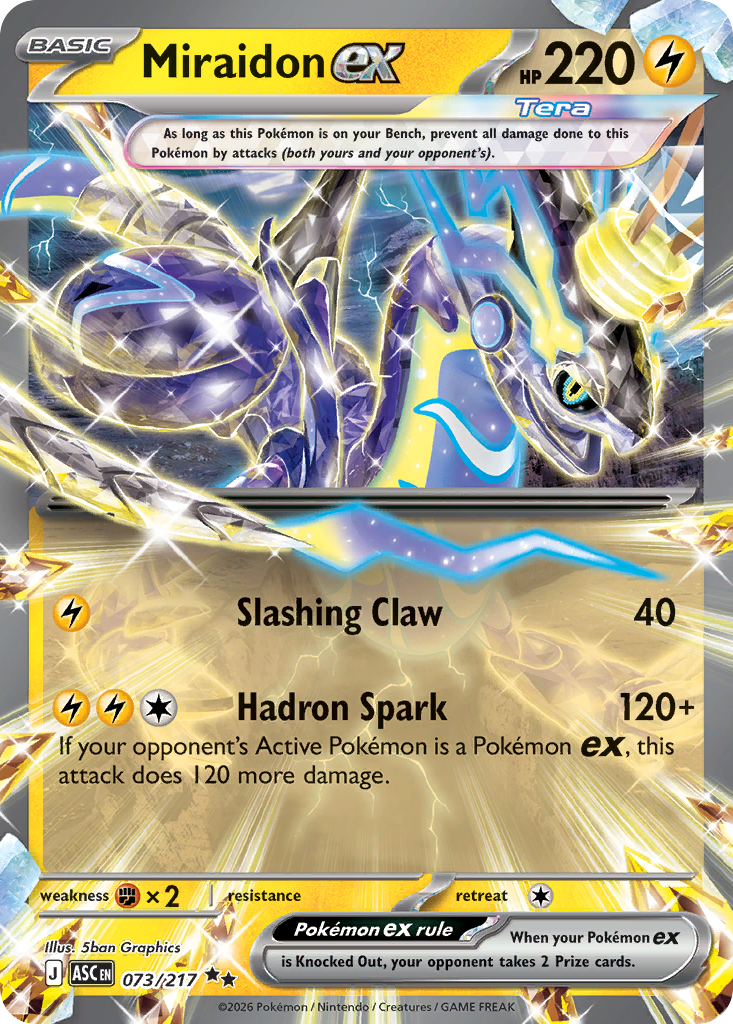 Miraidon ex 73 Ascended Heroes Pokémon card