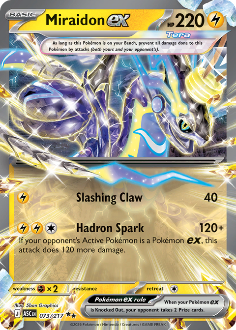 Miraidon ex 73 Ascended Heroes Pokémon card