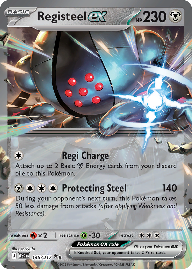 Registeel ex 145 Ascended Heroes Pokémon card