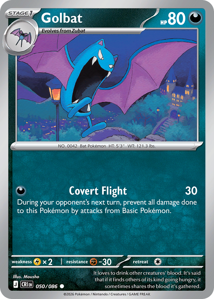 Golbat 50 Chaos Rising Pokémon card