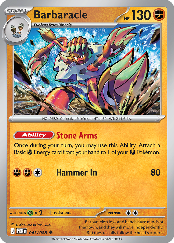 Barbaracle 43 Perfect Order Pokémon card