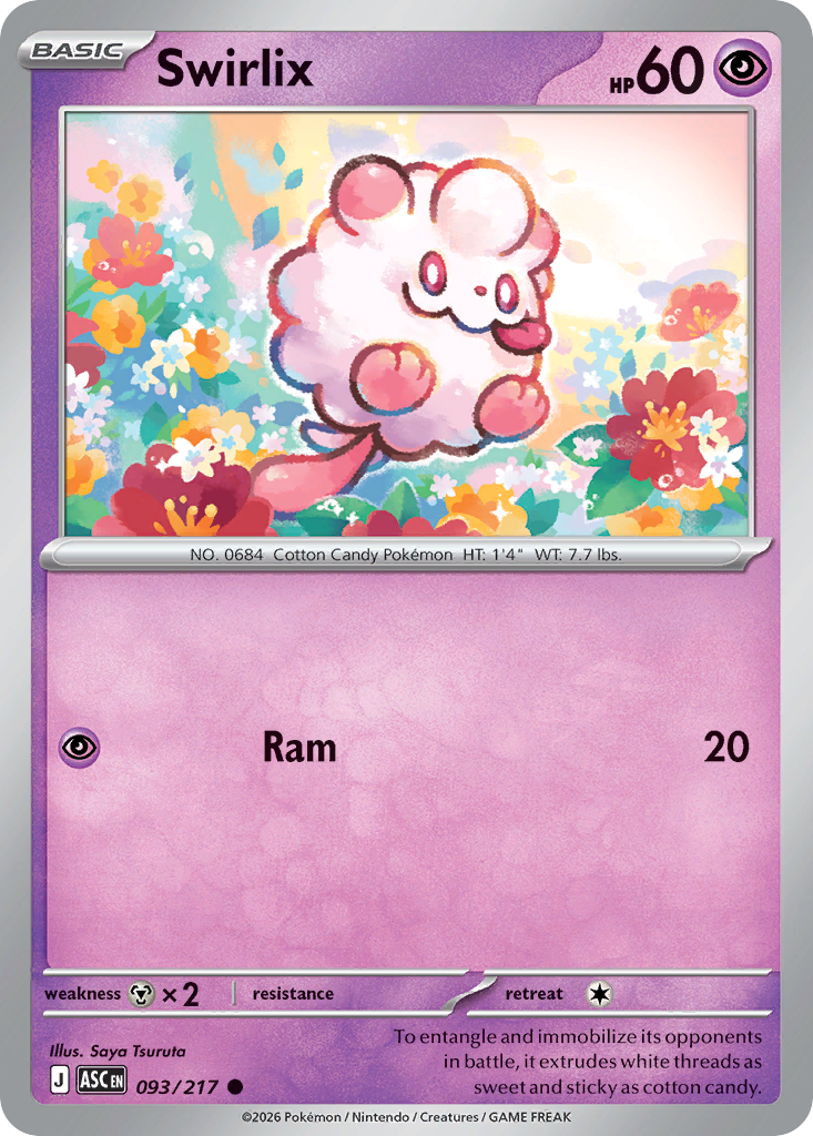 Swirlix 93 Ascended Heroes Pokémon card