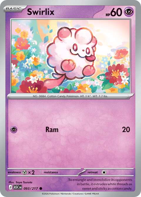 Swirlix 93 Ascended Heroes Pokémon card