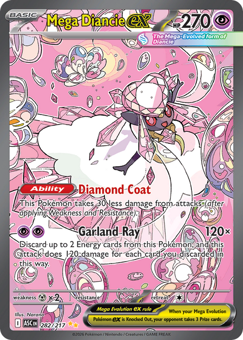 Mega Diancie ex 282 Ascended Heroes Pokémon card