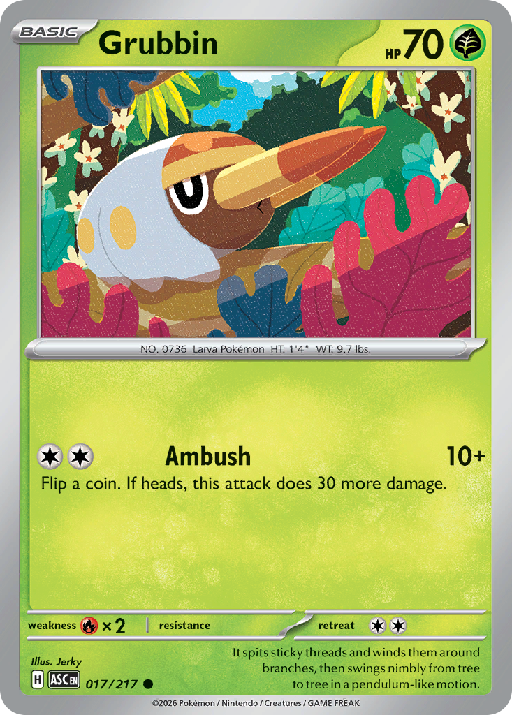 Grubbin 17 Ascended Heroes Pokémon card