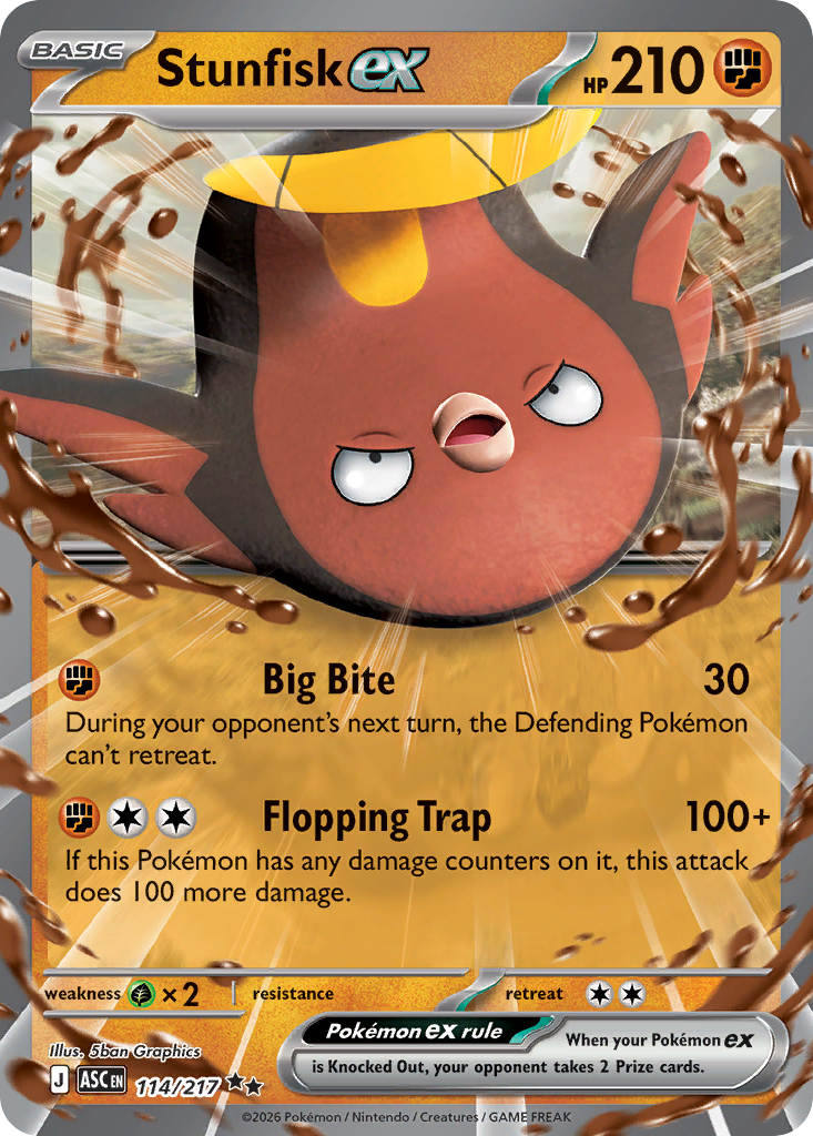 Stunfisk ex 114 Ascended Heroes Pokémon card