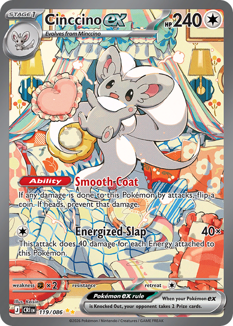 Cinccino ex 119 Chaos Rising Pokémon card