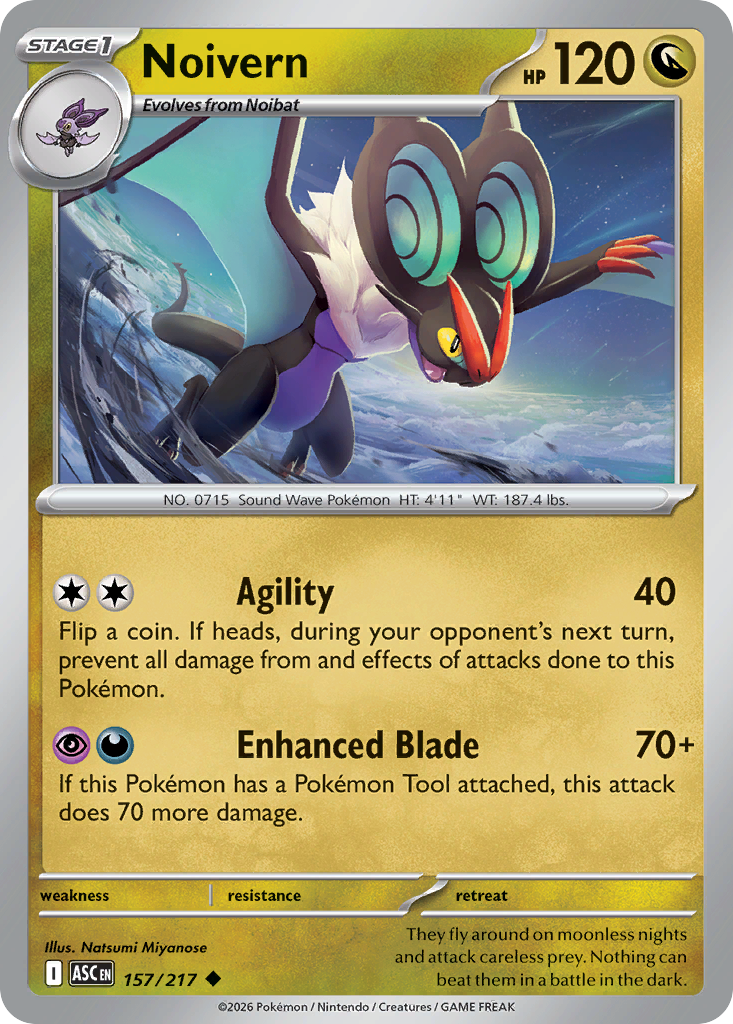 Noivern 157 Ascended Heroes Pokémon card