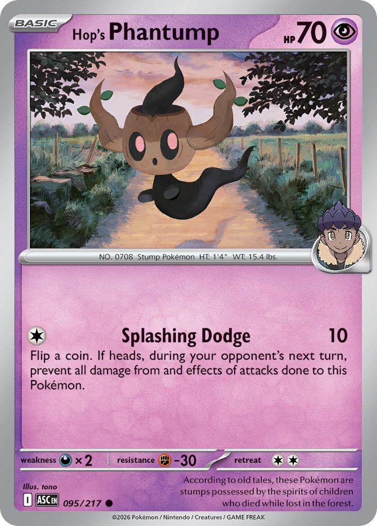 Hop's Phantump 95 Ascended Heroes Pokémon card