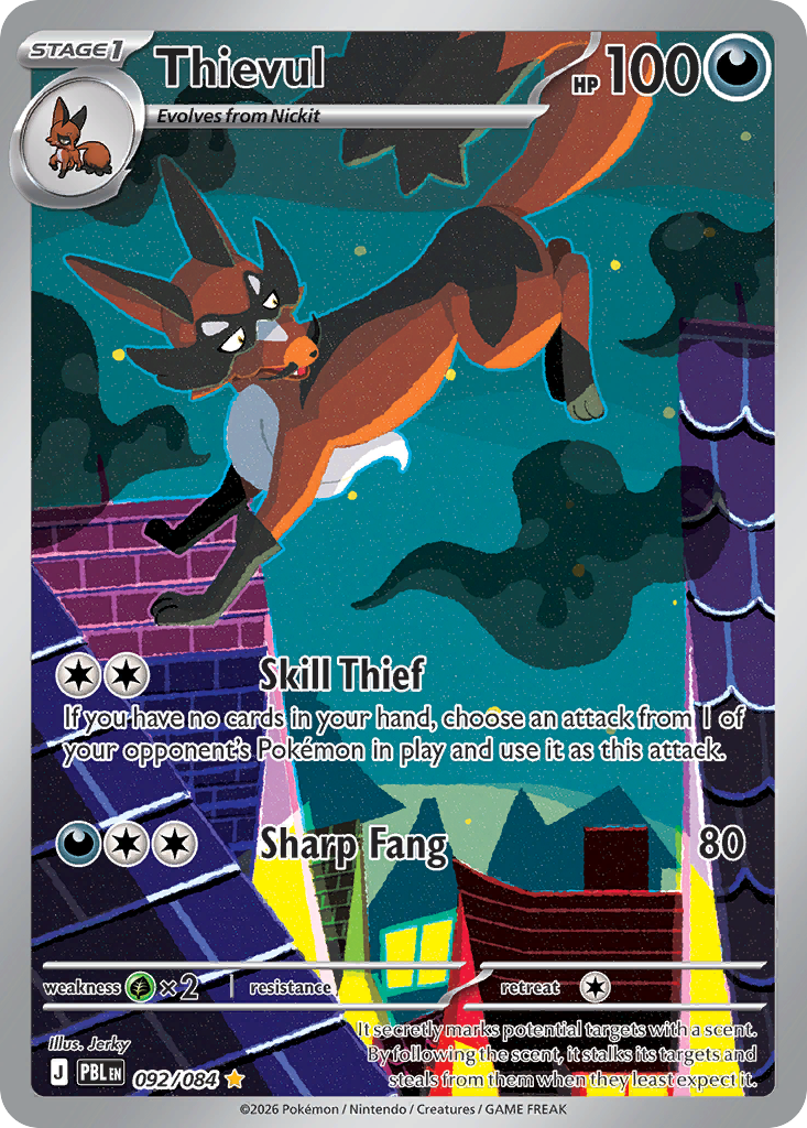 Thievul 92 Pitch Black Pokémon card
