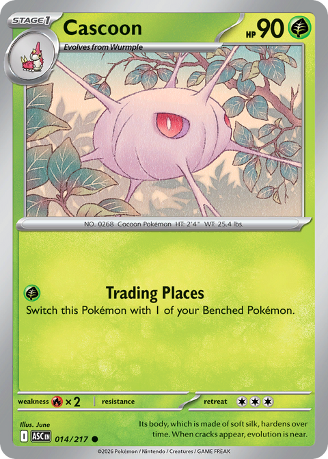 Cascoon 14 Ascended Heroes Pokémon card