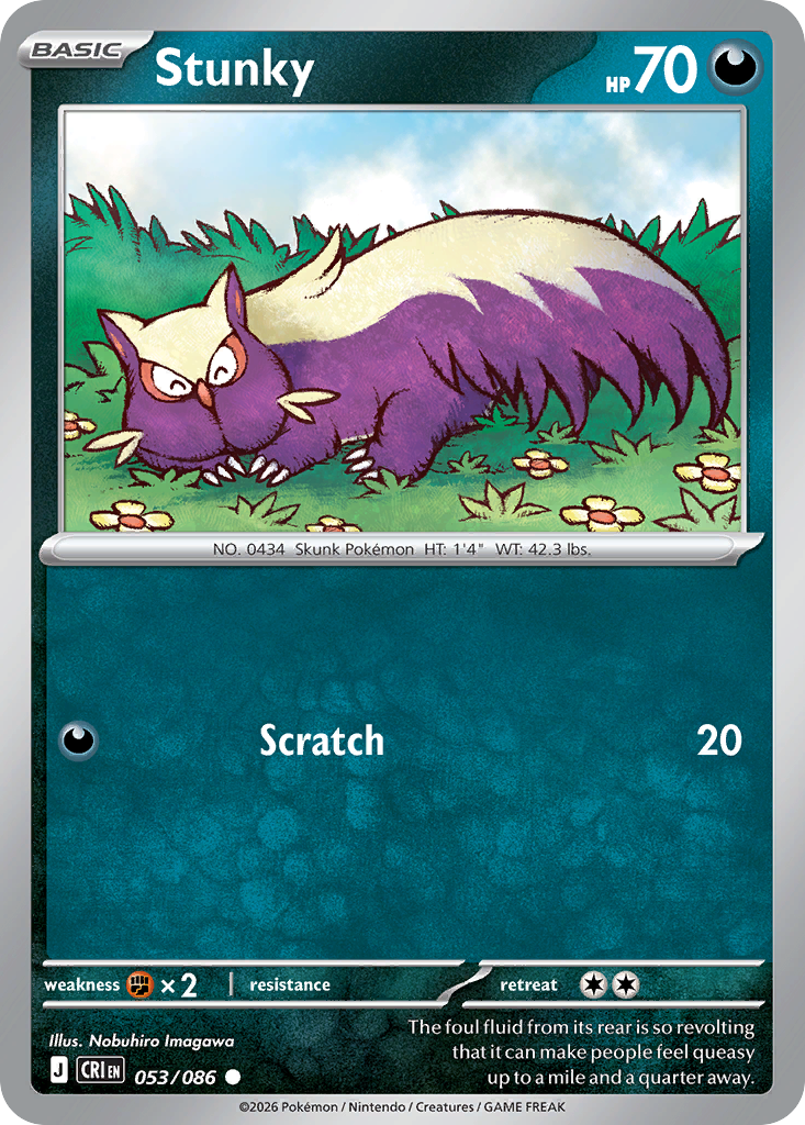 Stunky 53 Chaos Rising Pokémon card