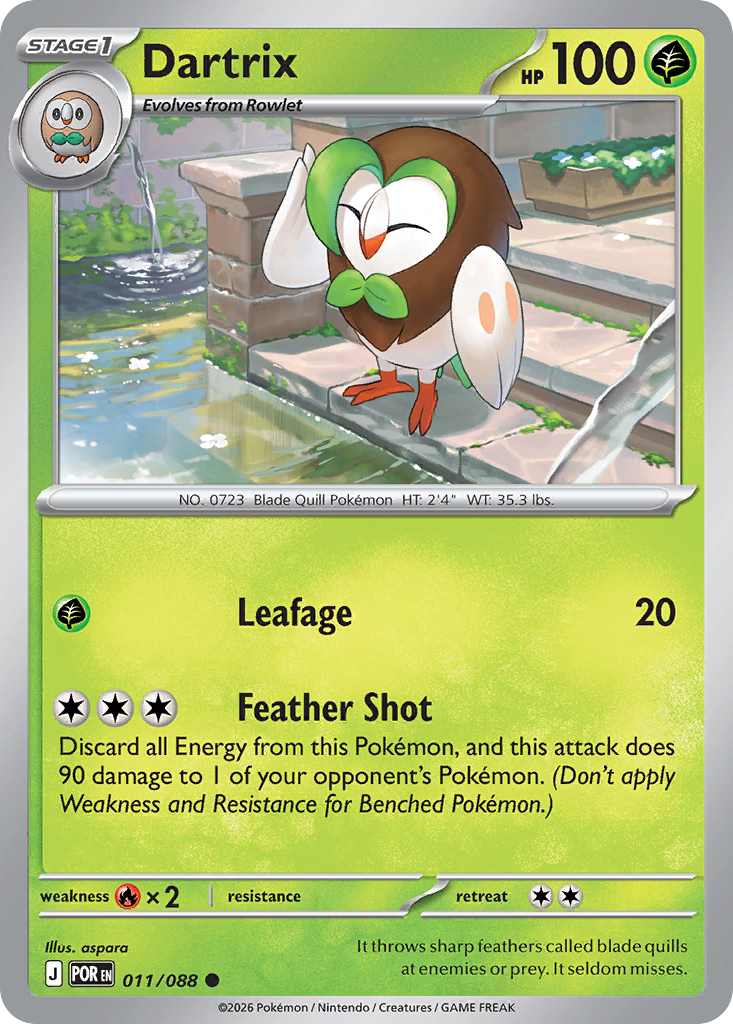 Dartrix 11 Perfect Order Pokémon card