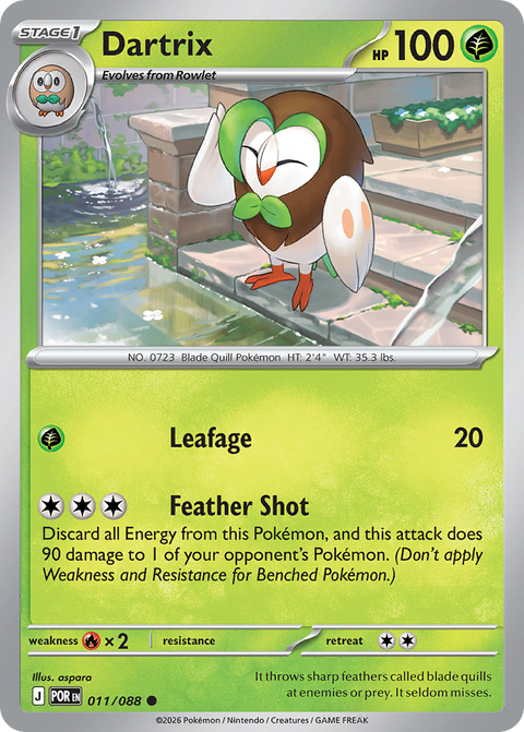 Dartrix 11 Perfect Order Pokémon card
