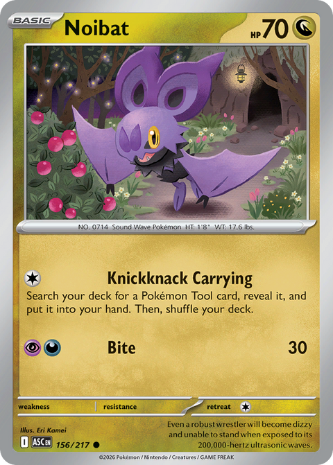 Noibat 156 Ascended Heroes Pokémon card