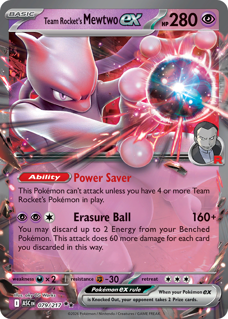 Team Rocket's Mewtwo ex 79 Ascended Heroes Pokémon card