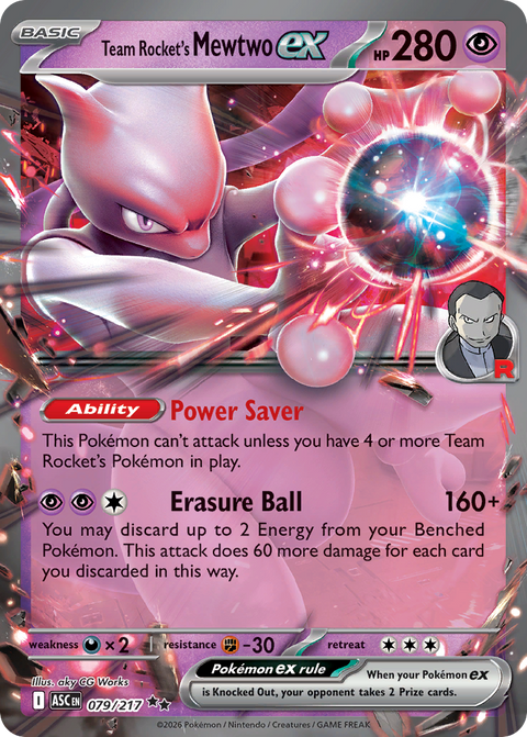Team Rocket's Mewtwo ex 79 Ascended Heroes Pokémon card