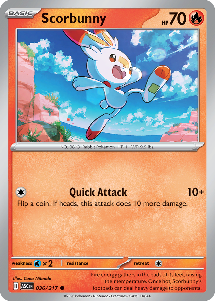 Scorbunny 36 Ascended Heroes Pokémon card